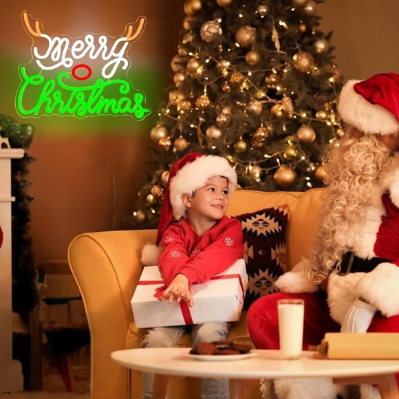 Dimmable Merry Christmas Neon Light Up Sign for Party Gift Bedroom Home Decor - Picture 7 of 7